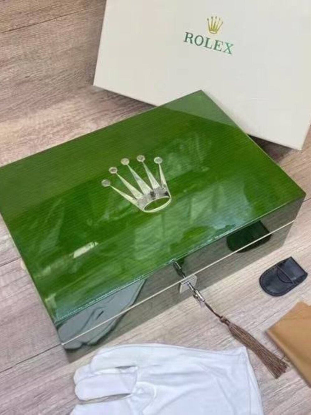 Rolex Green and Gold Presentation Watch Box